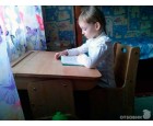 Парта-трансформер 120 см с двумя пеналами + ящичный блок + стульчик + надстройка